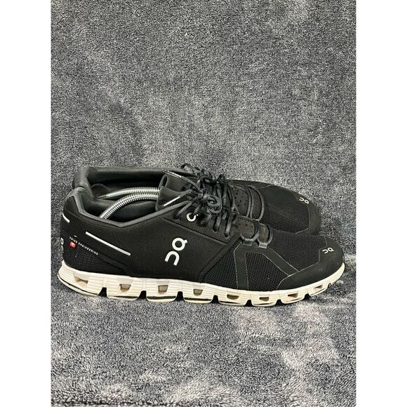 On Men’s Cloud, Black/White Running Shoe, Size 11 - Picture 3 of 8